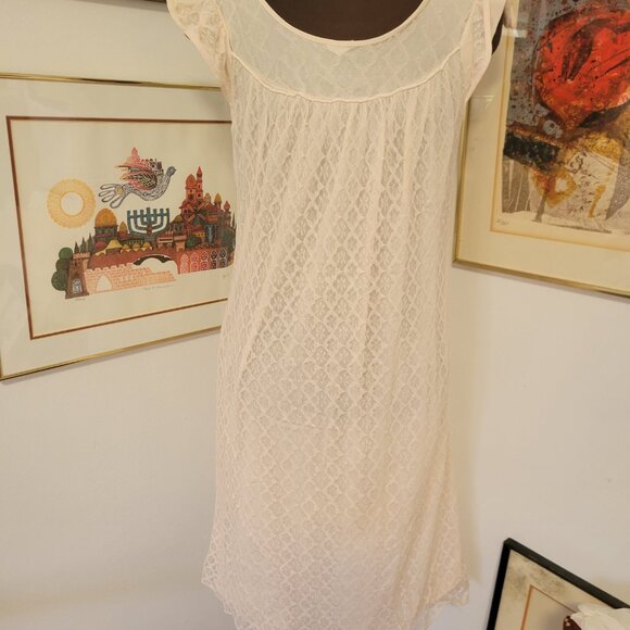 Vintage 60's Full Length Pale Pink Lace Night dress Nylon - Picture 4 of 6
